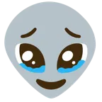 face holding back tears + alien