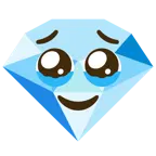 face holding back tears + gem stone