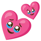 face holding back tears + two hearts