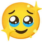face holding back tears + sparkling heart