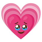 face holding back tears + growing heart