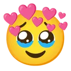 face holding back tears + heart with arrow