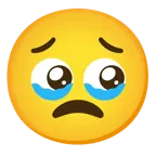 face holding back tears + unamused face