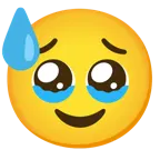 face holding back tears + downcast face with sweat