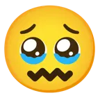 face holding back tears + confounded face