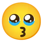 face holding back tears + kissing face