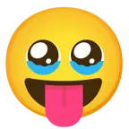 face holding back tears + squinting face with tongue
