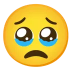 face holding back tears + worried face