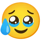 face holding back tears + sad but relieved face