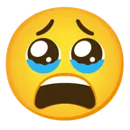 face holding back tears + weary face