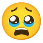face holding back tears + tired face