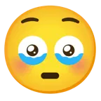 face holding back tears + flushed face