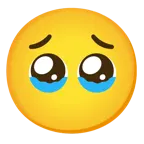 face holding back tears + face without mouth