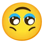 face holding back tears + upside-down face