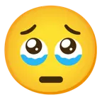 face holding back tears + face with rolling eyes