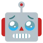 face holding back tears + robot