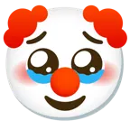 face holding back tears + clown face