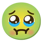face holding back tears + nauseated face