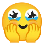 face holding back tears + star-struck