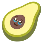 face holding back tears + avocado