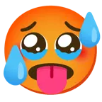 face holding back tears + hot face