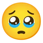 face holding back tears + pleading face