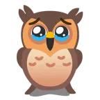 face holding back tears + owl