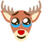 face holding back tears + deer