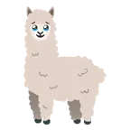 face holding back tears + llama