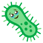 face holding back tears + microbe