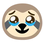 face holding back tears + sloth