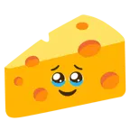 face holding back tears + cheese wedge