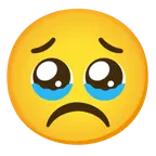 face holding back tears + frowning face