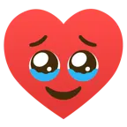 face holding back tears + heart suit