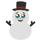face holding back tears + snowman without snow