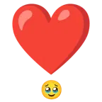 face holding back tears + heart exclamation