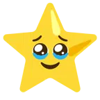 face holding back tears + star