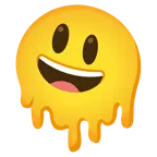 melting face + grinning face with big eyes