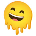 melting face + grinning face with smiling eyes