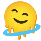melting face + smiling face with halo