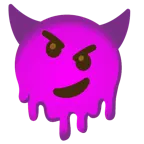 melting face + smiling face with horns