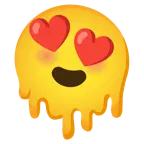 melting face + smiling face with heart-eyes