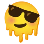 melting face + smiling face with sunglasses