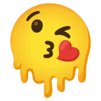 melting face + face blowing a kiss