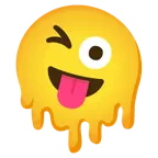 melting face + winking face with tongue