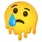 melting face + crying face