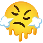 melting face + face with steam from nose