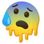 melting face + anxious face with sweat