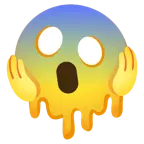 melting face + face screaming in fear
