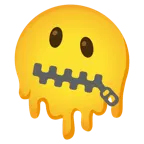 melting face + zipper-mouth face